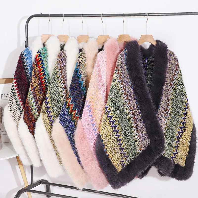 2023-New-High-end-Fur-Women-Shawl-Poncho-Fashion-Ethnic-Rainbow-Color-Winter-Warm-Wearing-Cape-1