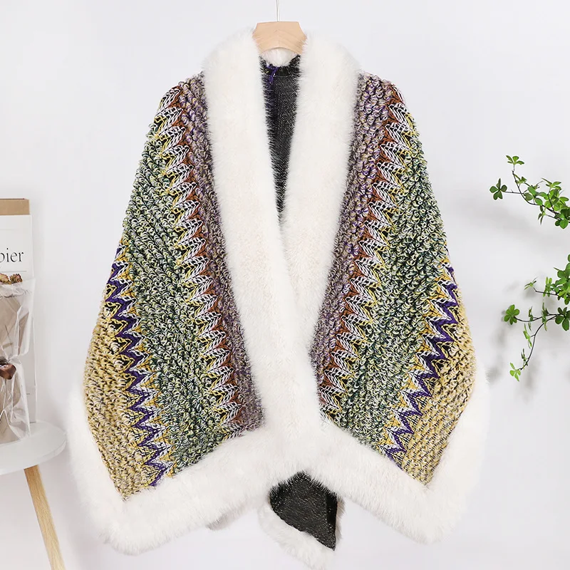 2023-New-High-end-Fur-Women-Shawl-Poncho-Fashion-Ethnic-Rainbow-Color-Winter-Warm-Wearing-Cape-4